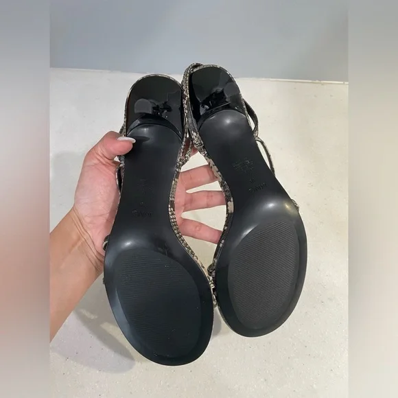 Mango Snakeskin Kitten Heel Sandals - Picture 7 of 7